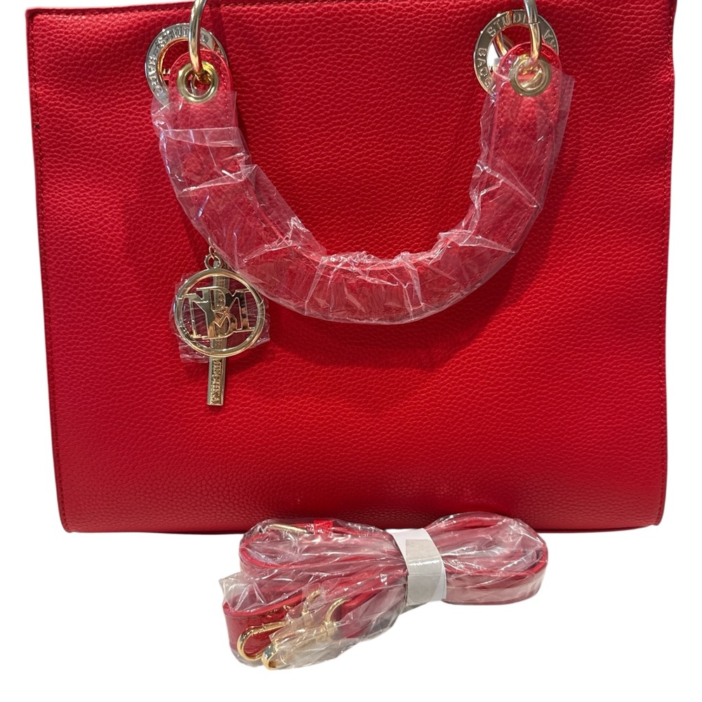 Elegant Badgley Mischka NWT Red Tote Handbag - Picture 4 of 8
